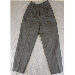 VTG Forenza Womens Size 6 Wool Blend Dress Pants Gray Pinstripe Made In Italy